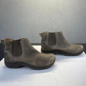Dansko Kipling Women's Brown Distressed Leather Pull On Ankle Boots,Size 38